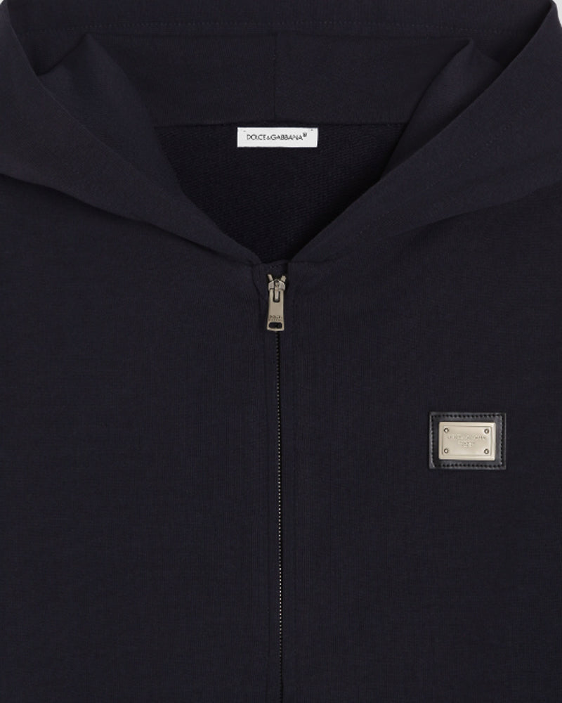 
  
    Dolce
  
    &
  
    Gabbana
  
 Boys Black Plate Hooded Sweater