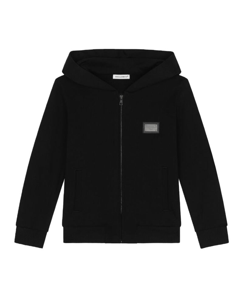 Boys Black Hooded Sweater