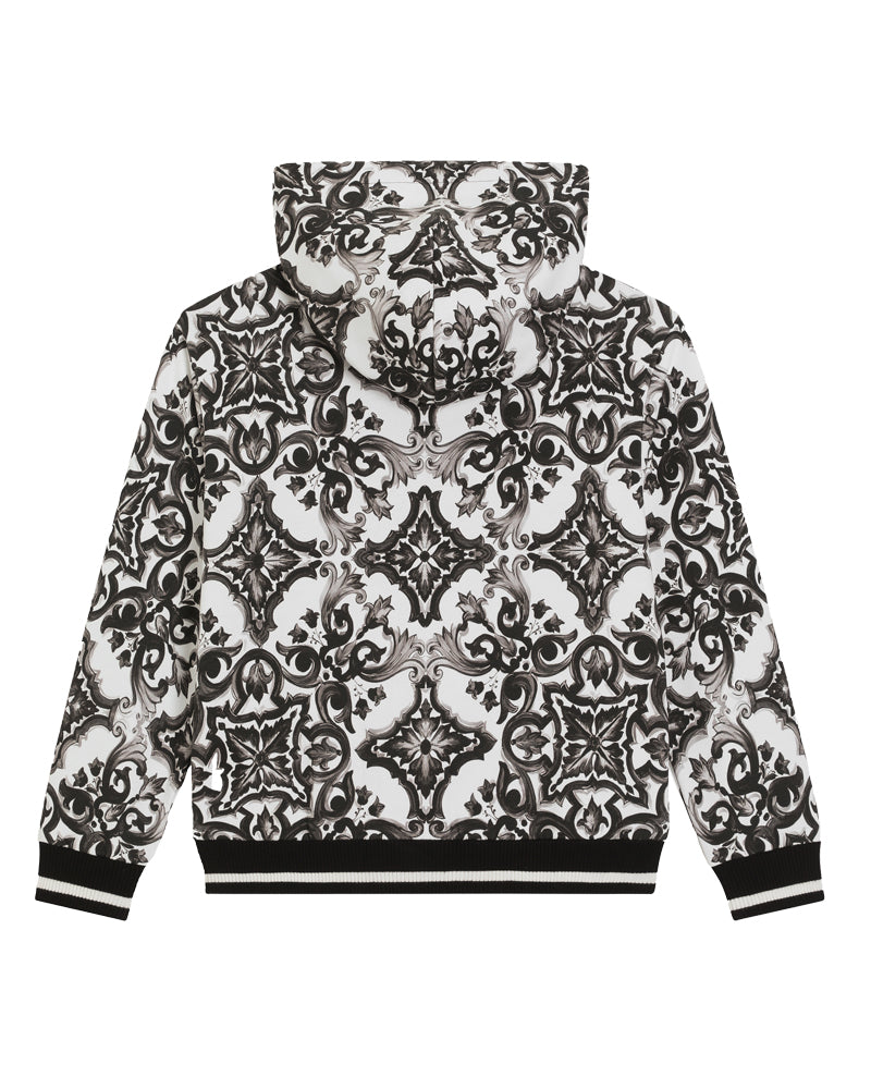 Black Maiolica Zip Sweater