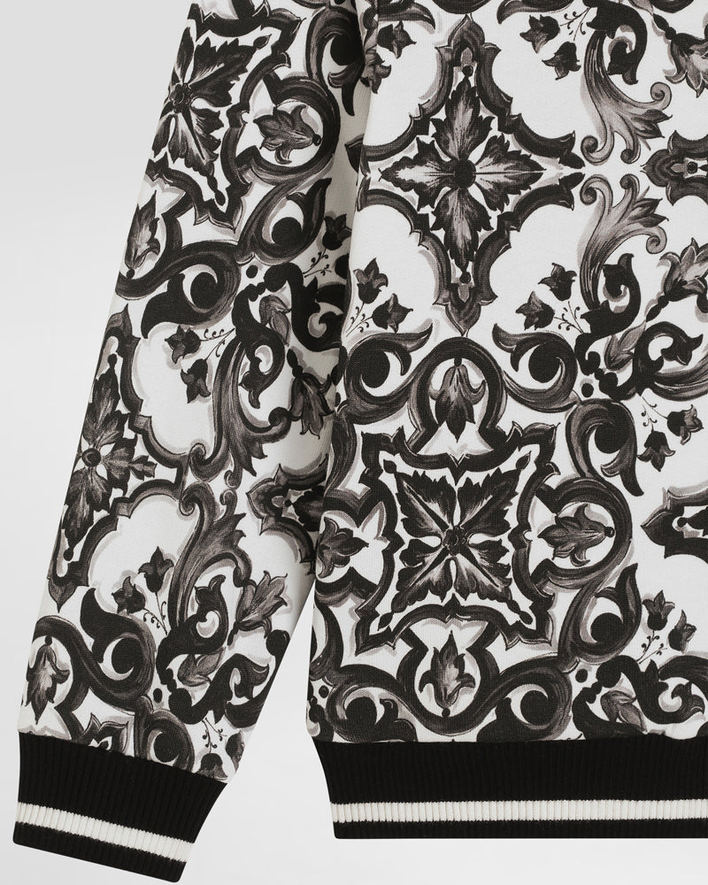 Black Maiolica Zip Sweater