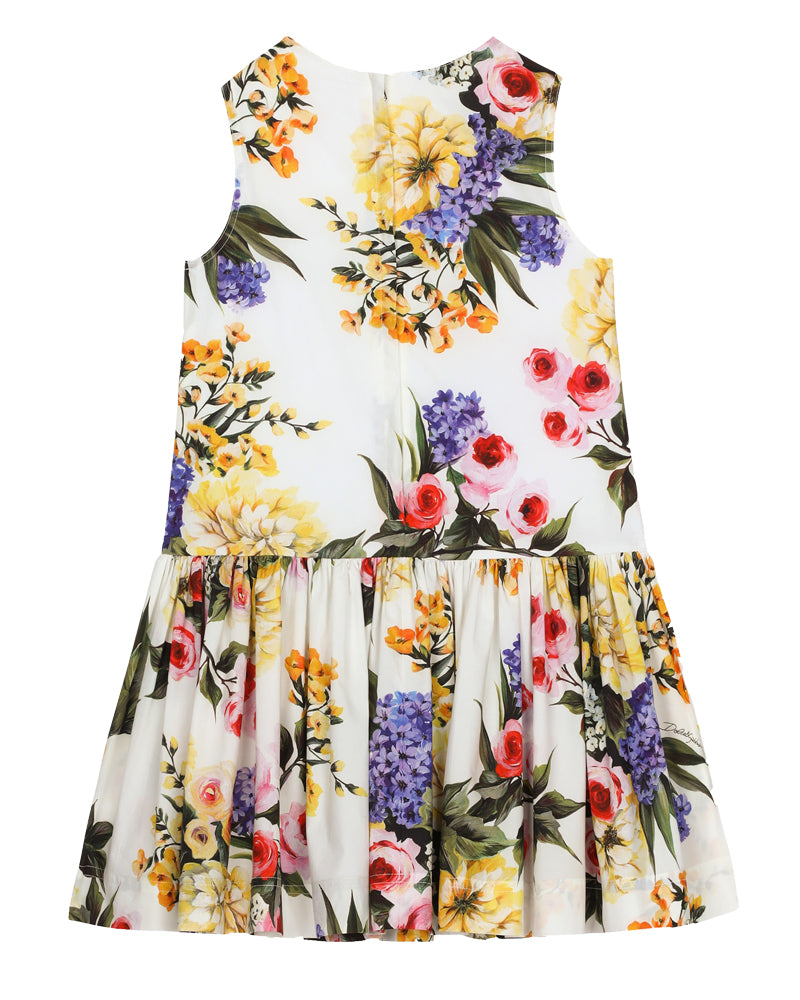 Dolce & Gabbana Girls Garden Print Dress - Designer Kids Wear