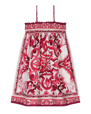 
  
    Dolce
  
    &
  
    Gabbana
  
 Girls Fuchsia Majolica-Print Dress