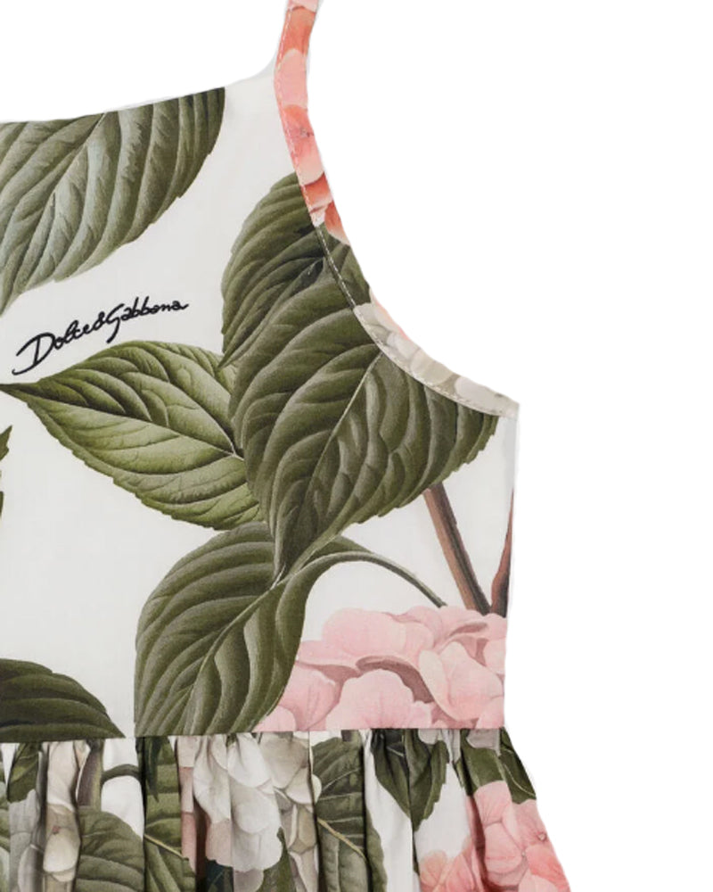 
  
    Dolce
  
    &
  
    Gabbana
  
 Girls Hydrangea Print Poplin Dress