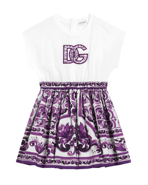 
  
    Dolce
  
    &
  
    Gabbana
  
 Girls Purple Maiolica Print Dress