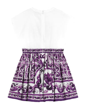 
  
    Dolce
  
    &
  
    Gabbana
  
 Girls Purple Maiolica Print Dress