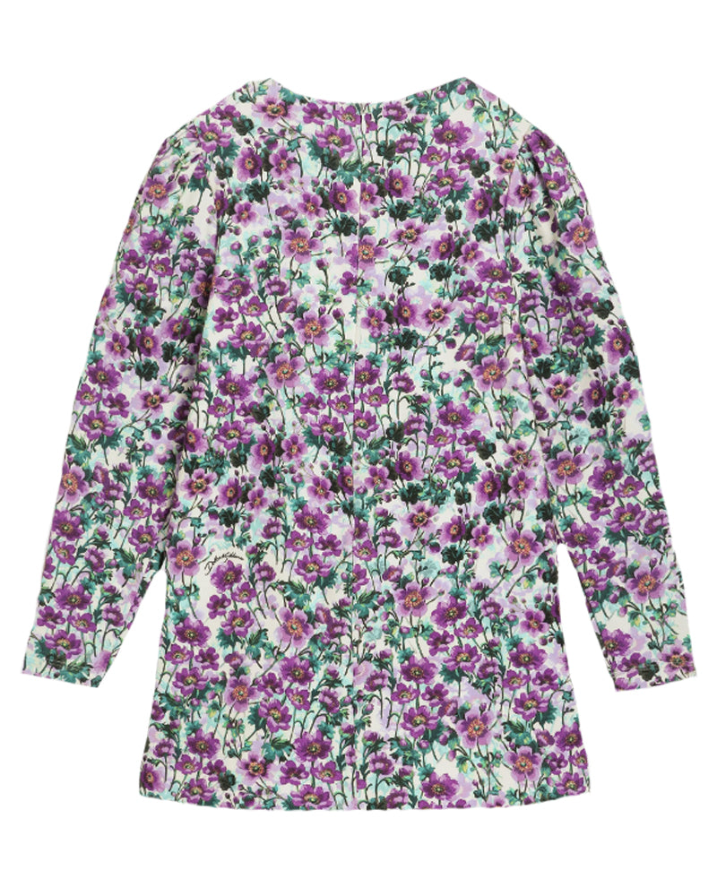 Girls Purple Violet Print Dress