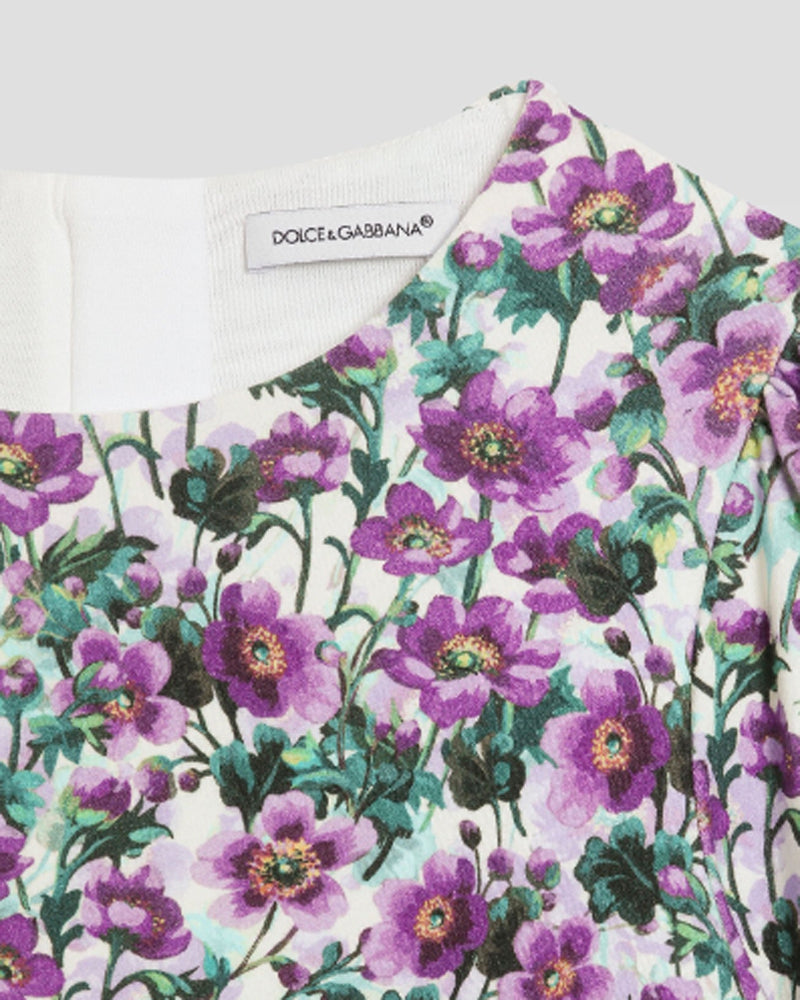Girls Purple Violet Print Dress