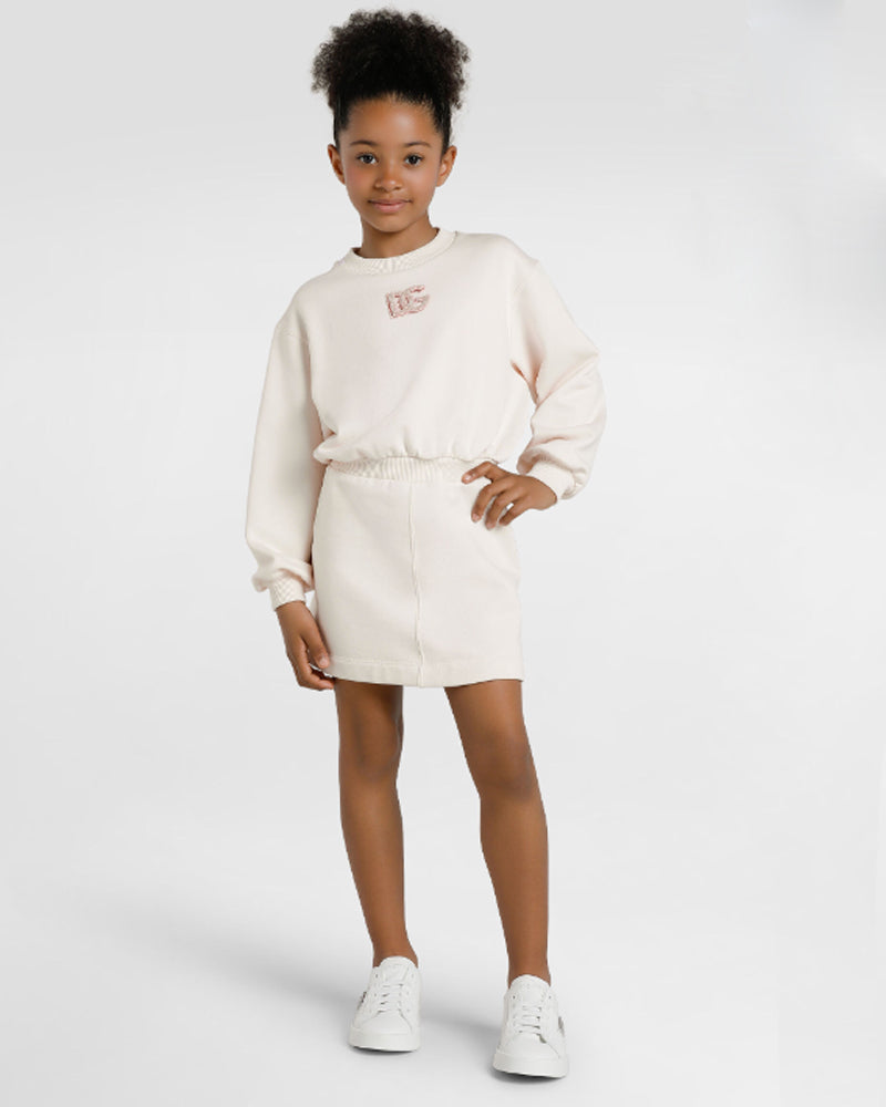 Girls Pink Logo Sweater Dress
