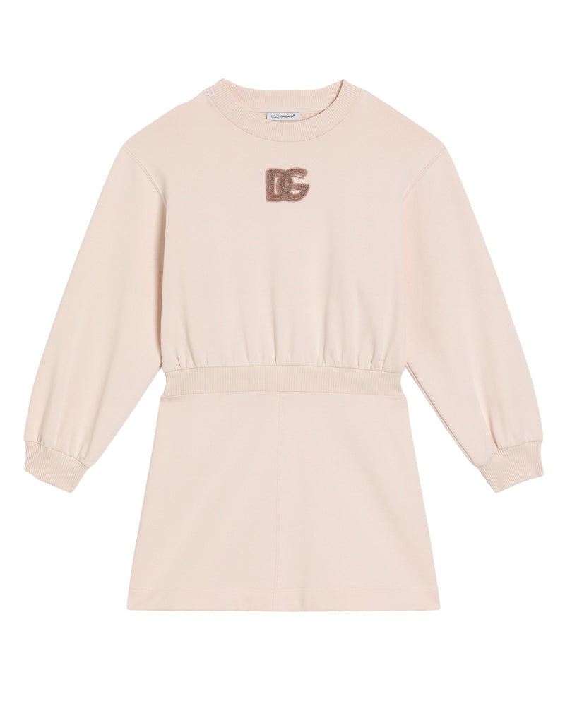 Girls Pink Logo Sweater Dress