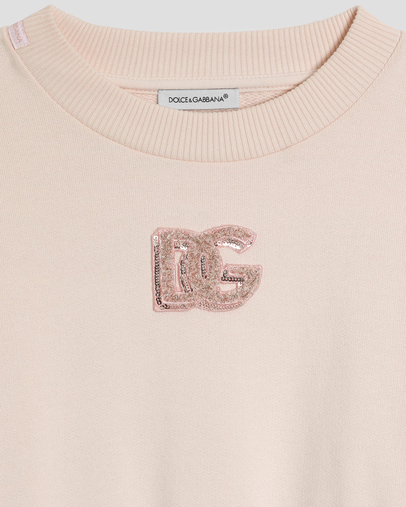 Girls Pink Logo Sweater Dress
