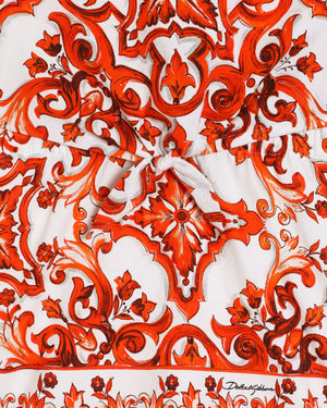 
  
    Dolce
  
    &
  
    Gabbana
  
 Girls Orange Maiolica-Print Jersey Dress