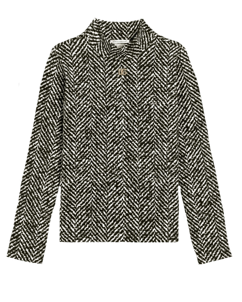 Girls Black Chevron Top