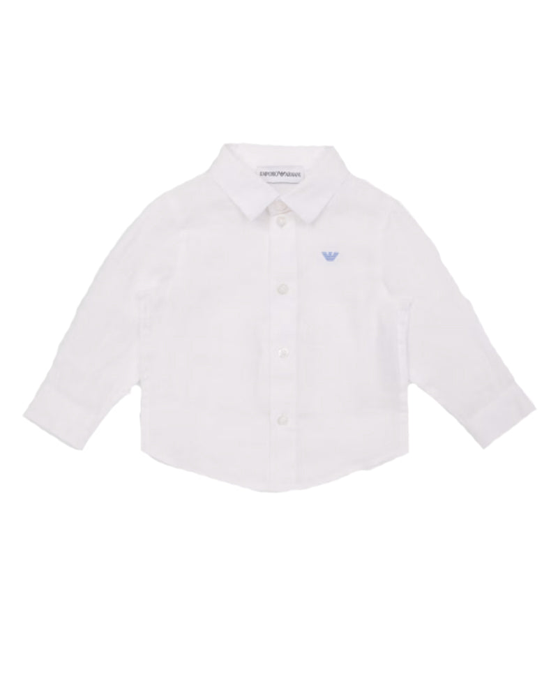 Baby Boys White Linen Shirt