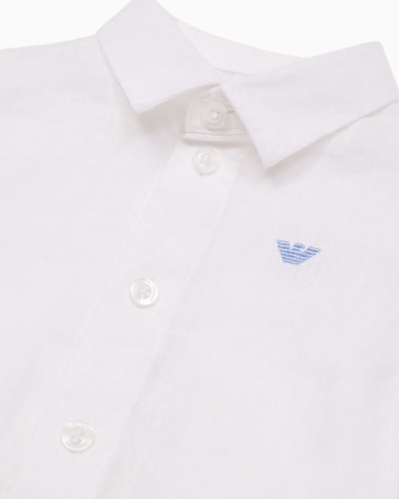 Baby Boys White Linen Shirt