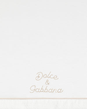 
  
    Dolce
  
    &
  
    Gabbana
  
 Baby White Logo Cotton Blanket