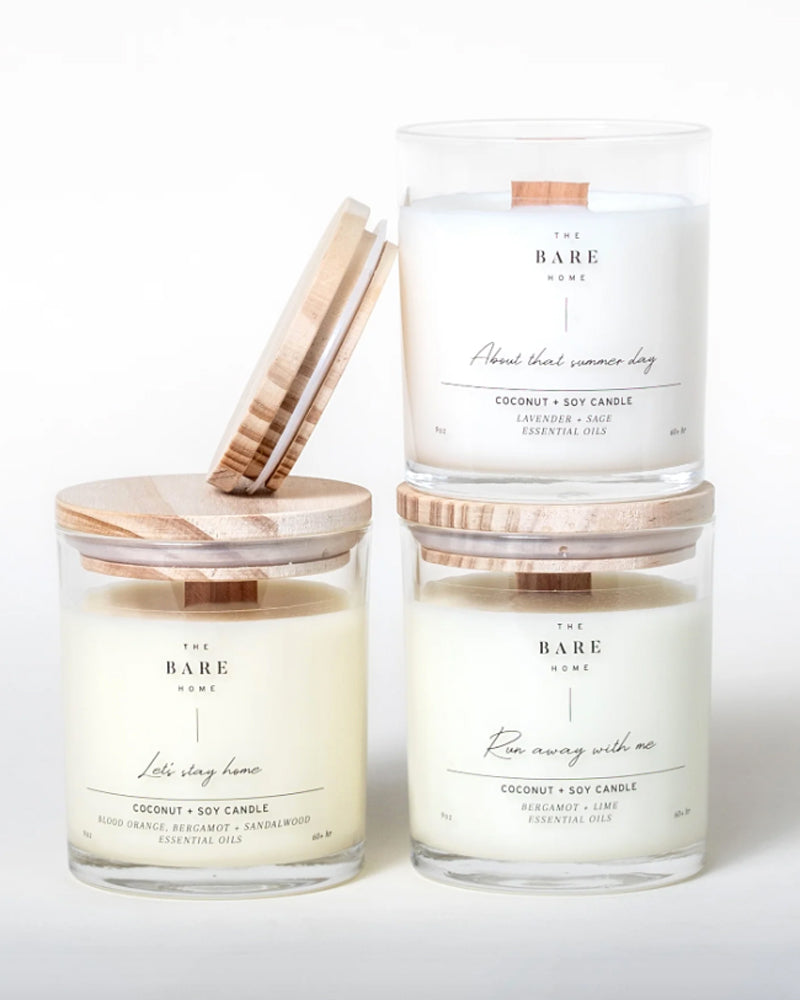 
  
    The
  
    Bare
  
    Home
  
 Let's Stay Home Candle - Blood Orange, Bergamot + Sandalwood