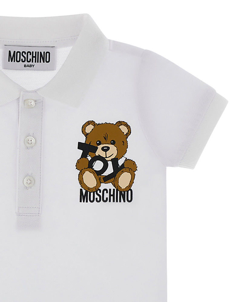 Baby Boys White Bear Polo