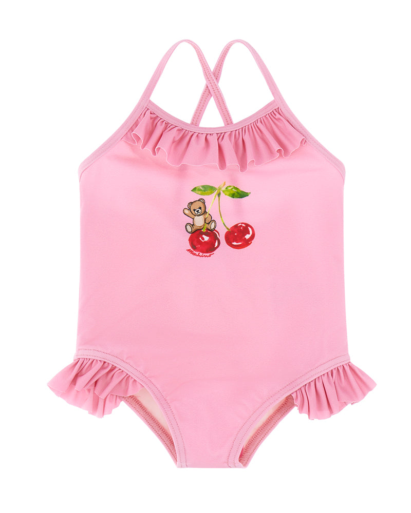 
  
    Moschino
  
 Baby Girls Pink Cherry Swimsuit