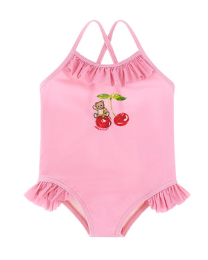 
  
    Moschino
  
 Baby Girls Pink Cherry Swimsuit