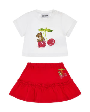 
  
    Moschino
  
 Baby Girls White T & Skirt Set