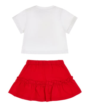 
  
    Moschino
  
 Baby Girls White T & Skirt Set