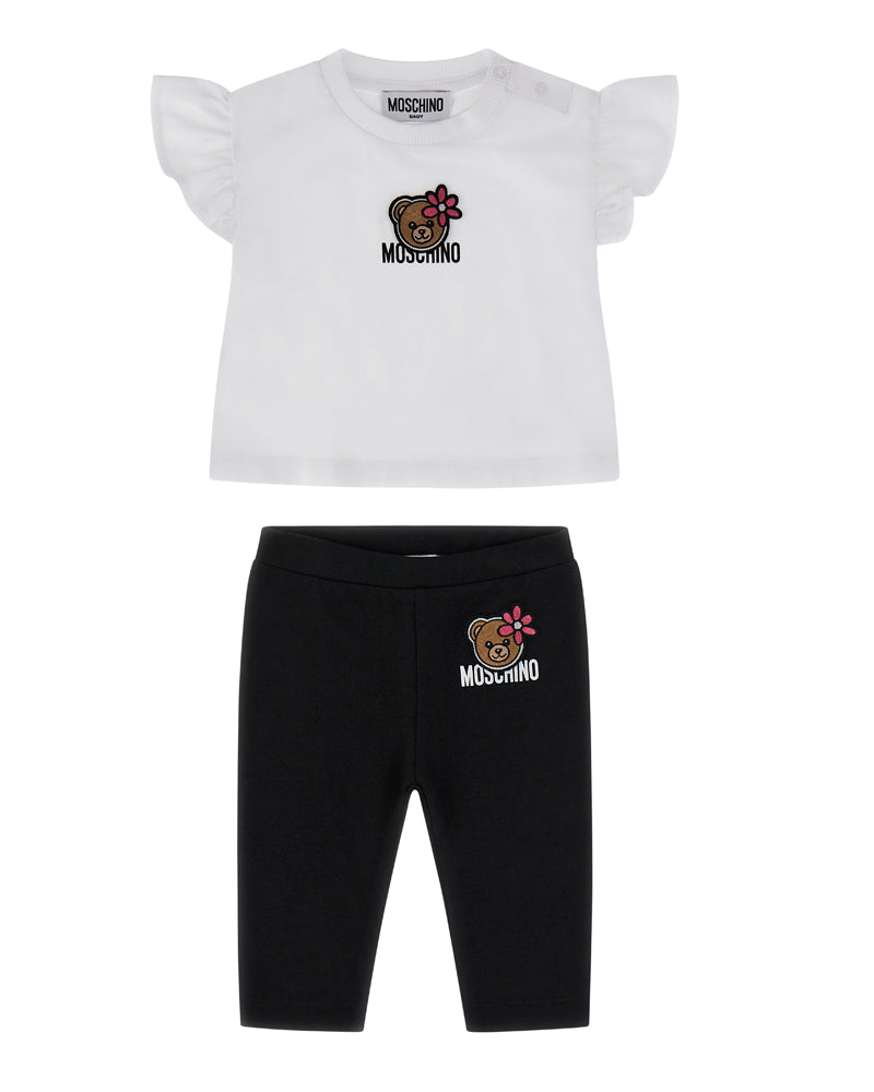 
  
    Moschino
  
 Baby Girls White T & Legging Set