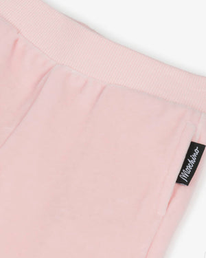 
  
    Moschino
  
 Baby Girls Pink Velvet Tracksuit Set