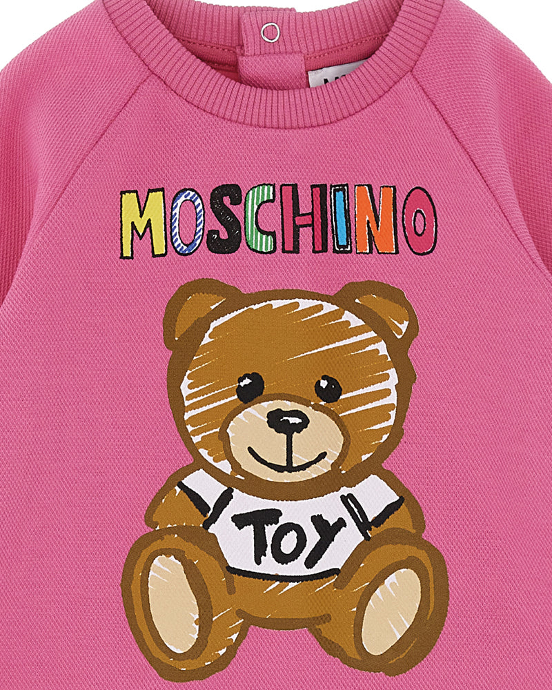 Moschino Baby Girls Fuchsia Sweater Dress - Designer Kids Wear