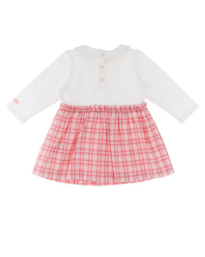 
  
    Moschino
  
 Baby Girls Pink Check Bear Patch Dress