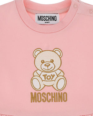 
  
    Moschino
  
 Baby Girls Pink Embroidered Bear Dress