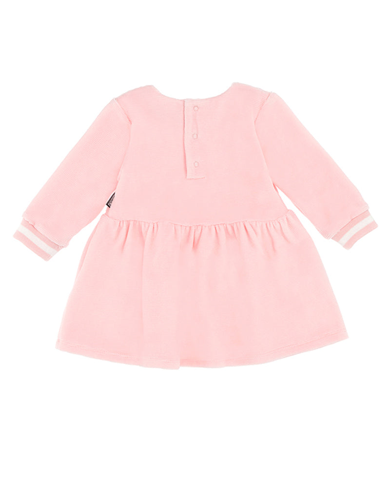 Baby Girls Pink Velvet Bear Dress