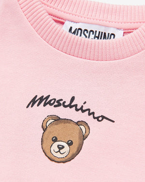 
  
    Moschino
  
 Baby Girls Pink Bear Pocket Dress