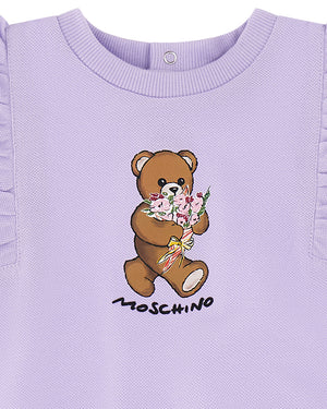 
  
    Moschino
  
 Baby Girls Purple Ruffle Bear Dress