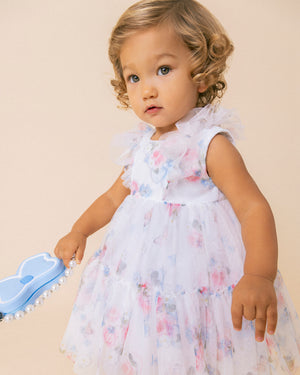 
  
    Monnalisa
  
 Baby Girls White Tulle Floral Dress