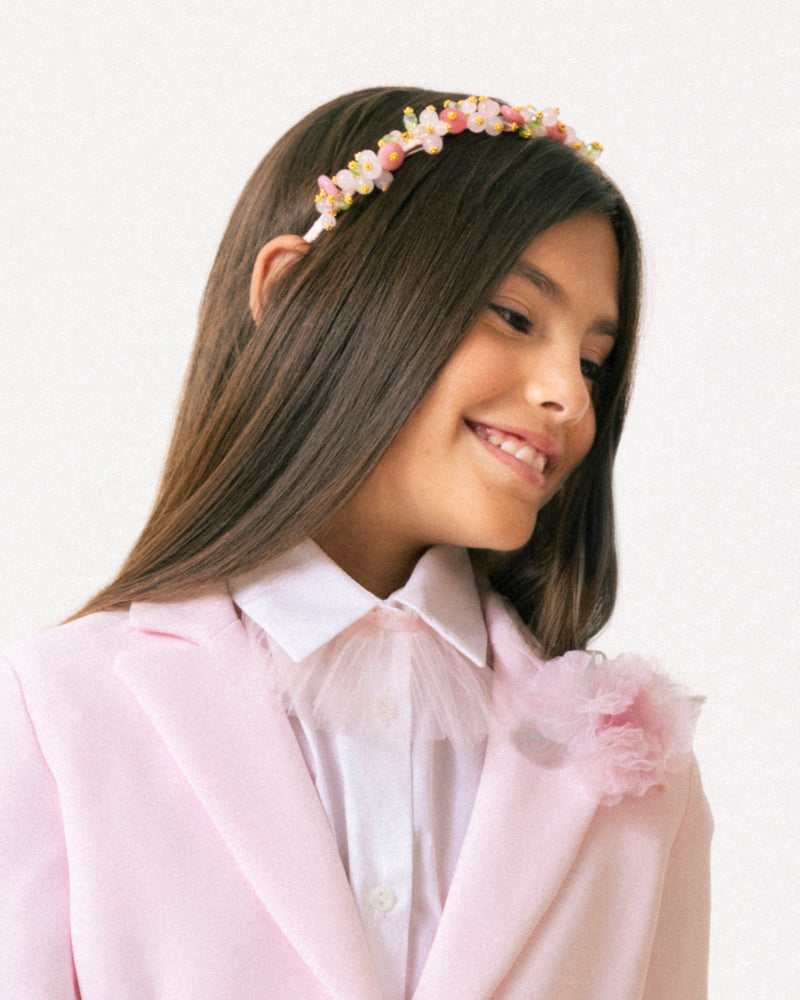 
  
    Monnalisa
  
 Girls Pink Beaded Floral Headband