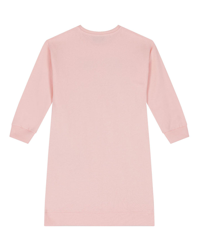 Girls Pink Teddy Logo Sweatshirt Dress