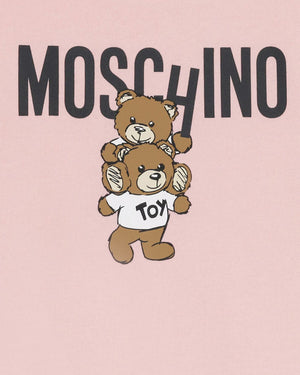 
  
    Moschino
  
 Girls Pink Teddy Logo Sweatshirt Dress