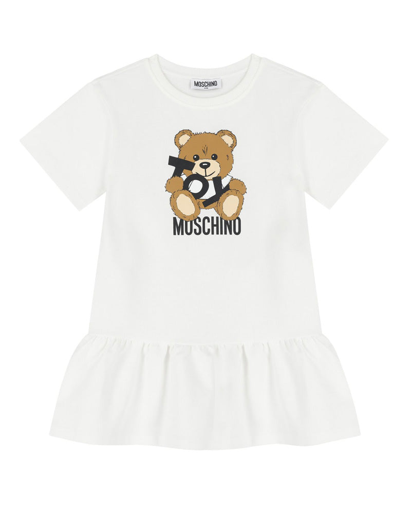 Girls White Toy Bear Dress