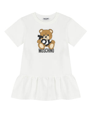 
  
    Moschino
  
 Girls White Toy Bear Dress