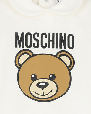 
  
    Moschino
  
 Baby Ivory Cotton Bear Onesie