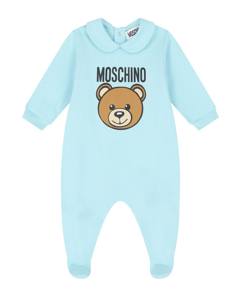 
  
    Moschino
  
 Baby Boys Blue Cotton Bear Onesie