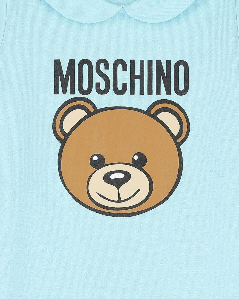 
  
    Moschino
  
 Baby Boys Blue Cotton Bear Onesie
