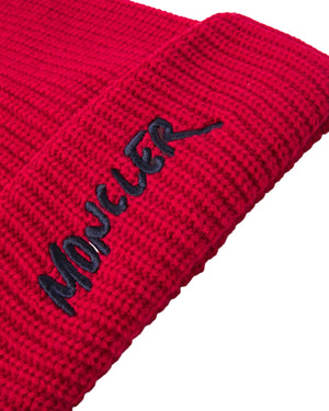 
  
    Moncler
  
    Enfant
  
 Red Knit Wool Logo Hat