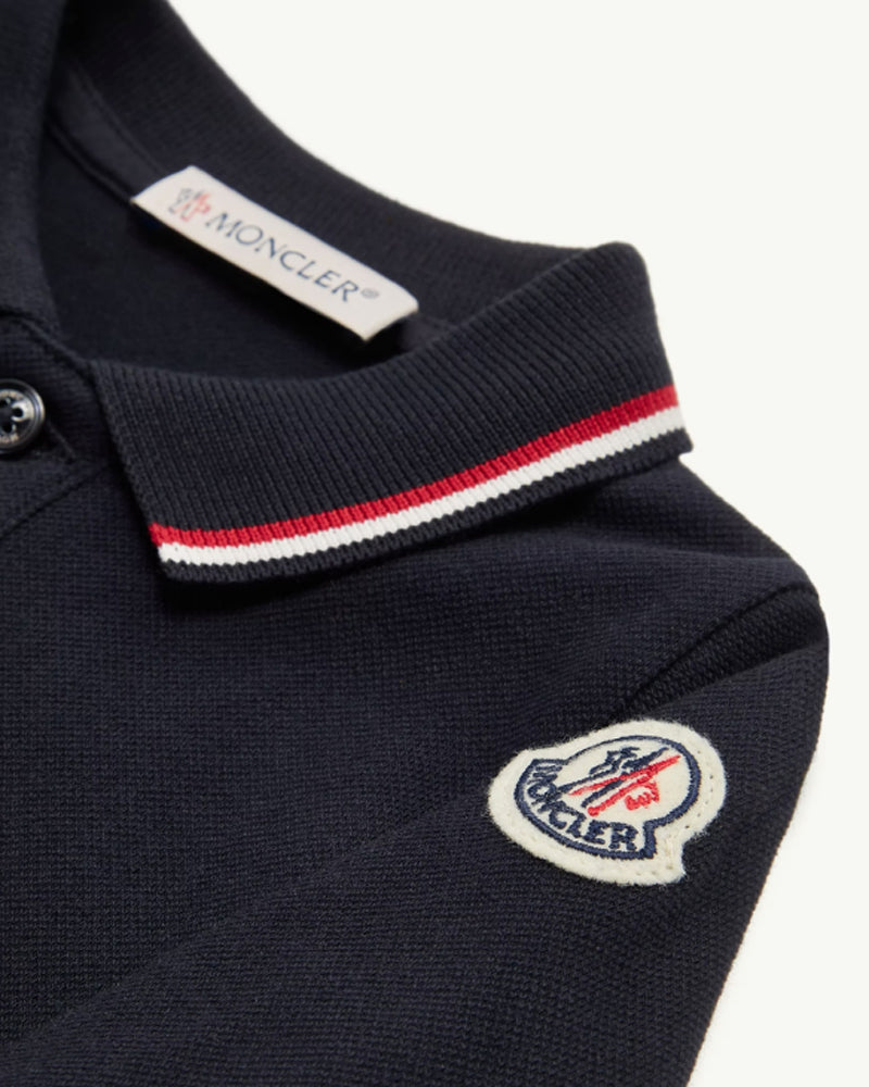 
  
    Moncler
  
    Enfant
  
 Baby Boys Navy Cotton Polo Romper