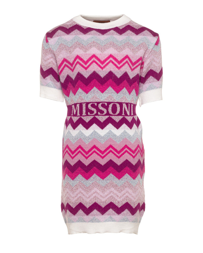 Missoni, Girls Multi/Print ZigZag Knit Dress