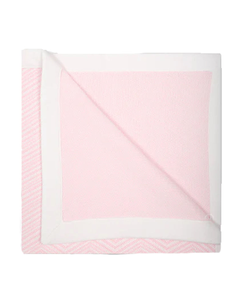Baby Girls Pink Chevron Knit Blanket