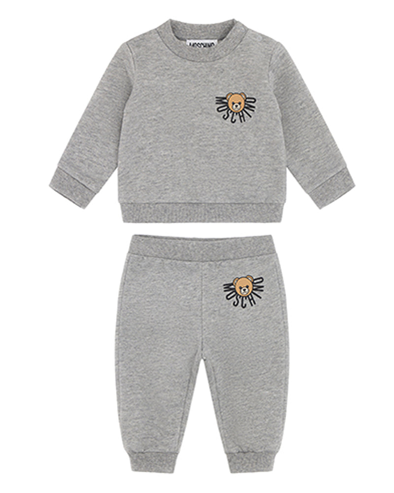 Baby Boys Grey Bear Logo Tracksuit