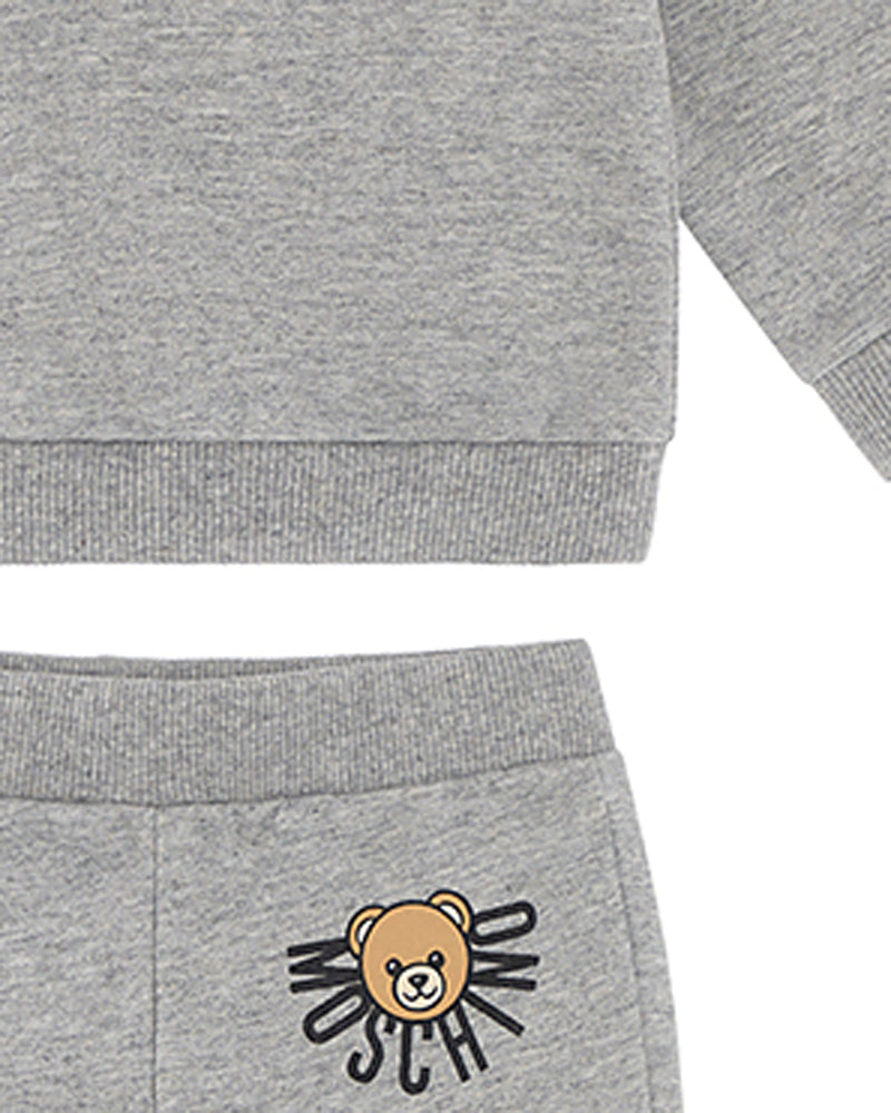 Baby Boys Grey Bear Logo Tracksuit