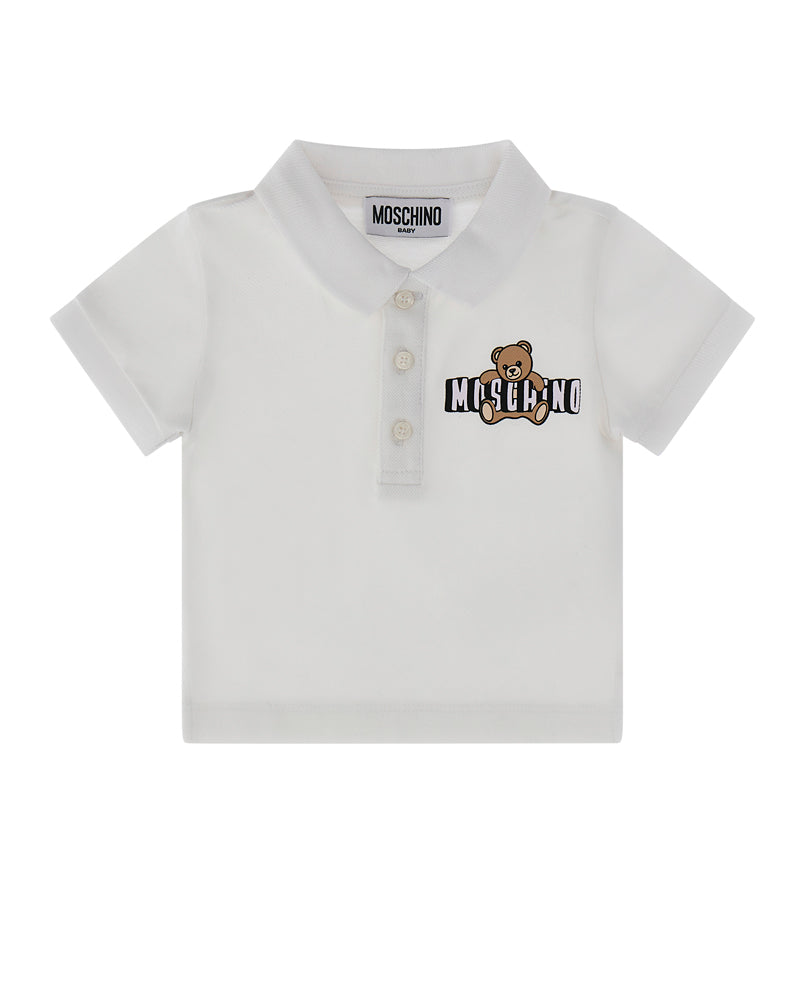 
  
    Moschino
  
 Baby Boys White Bear Polo