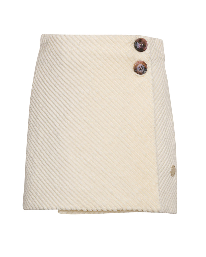 Girls Ivory Corduroy Skirt